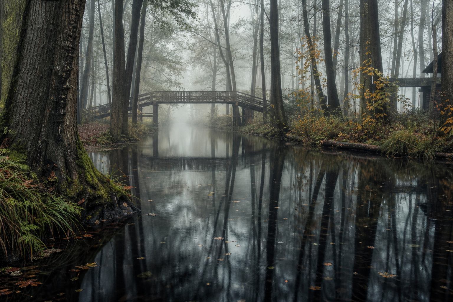 Nebel über dem Unterspreewald im Oktober